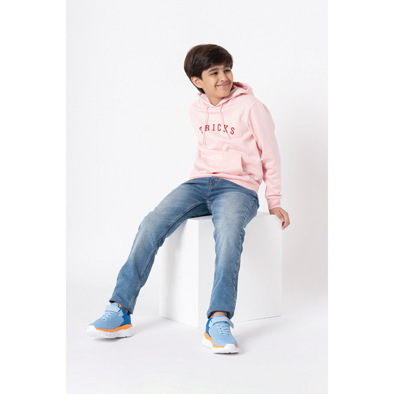 Red Tape Kids Unisex Light Pink Printed Hoodie