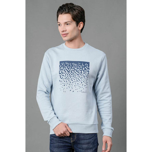 Red Tape Men's Light Blue Graphic Print Sweatshirt