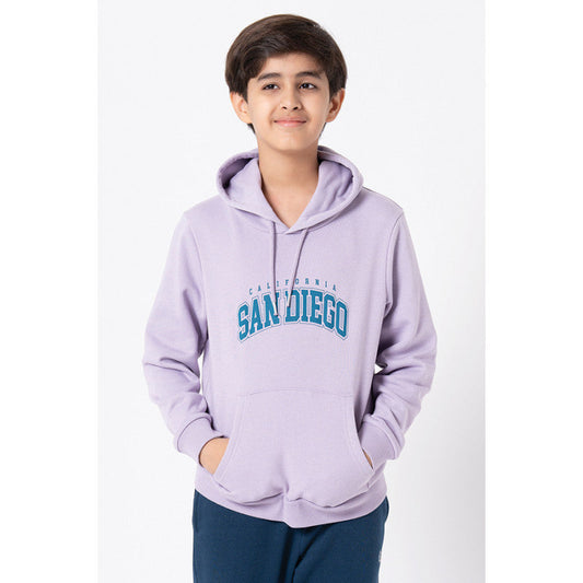 Red Tape Kids Unisex Light Purple Graphic Print Hoodie