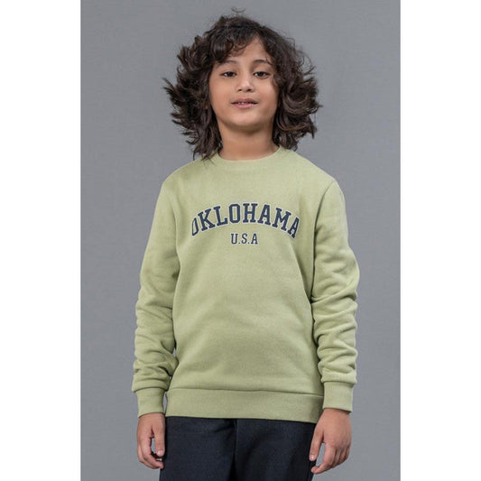 Red Tape Kids Unisex Leaf Green Graphic Print Sweatshirt