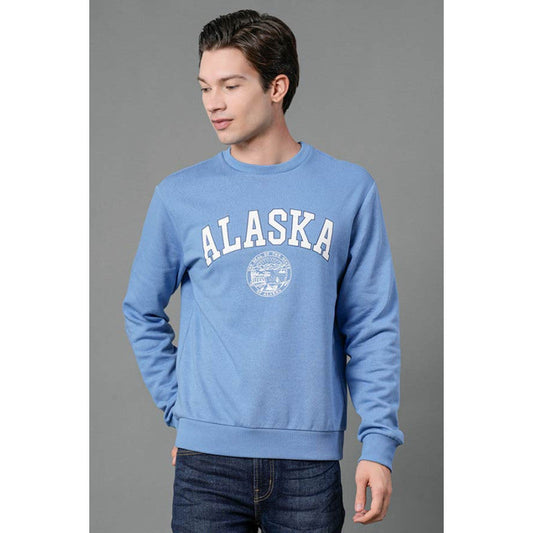 Red Tape Men's Slate Blue Graphic Print Sweatshirt