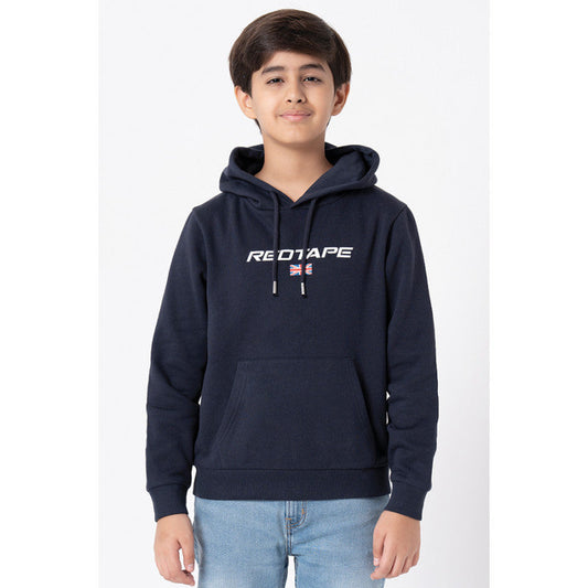 Red Tape Kids Unisex Navy Printed Hoodie