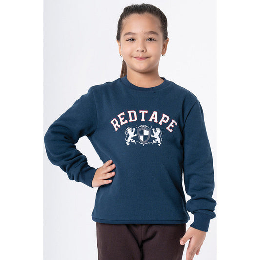 Red Tape Kids Unisex Deep Blue Graphic Print Sweatshirt