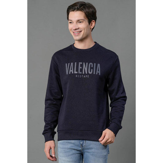 Red Tape Men's Navy Blue Graphic Print Sweatshirt