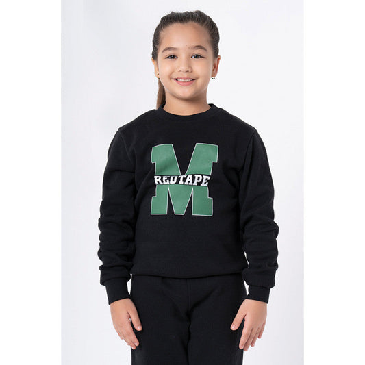 Red Tape Kids Unisex Black Graphic Print Sweatshirt