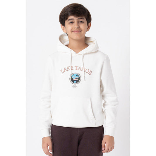 Red Tape Kids Unisex Off White Graphic Print Hoodie
