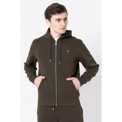 Red Tape Men's Dark Olive Solid Hoodie