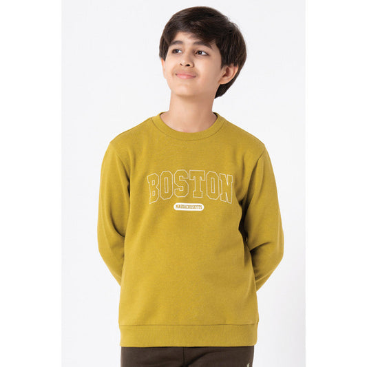 Red Tape Kids Unisex Lime Green Printed Sweatshirt