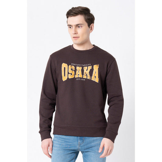 Red Tape Men's Brown Graphic Print Sweatshirt
