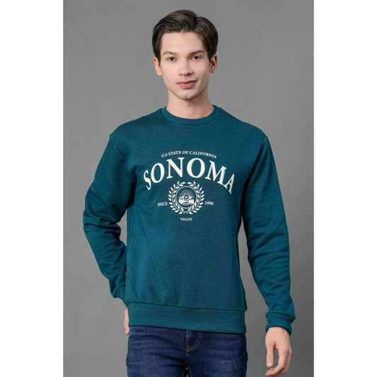 Red Tape Men's Turquoise Graphic Print Sweatshirt