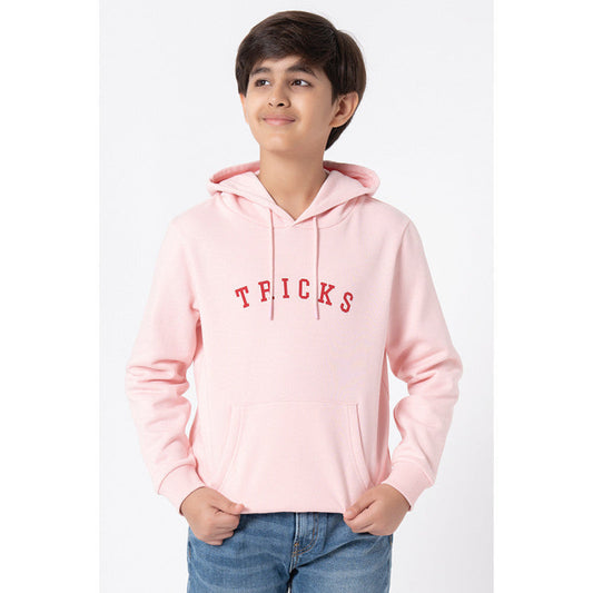 Red Tape Kids Unisex Light Pink Printed Hoodie