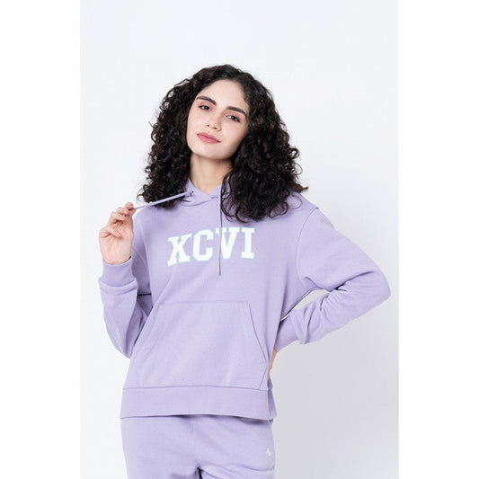 MODE by Red Tape Women's Light Purple Typography Hoodie