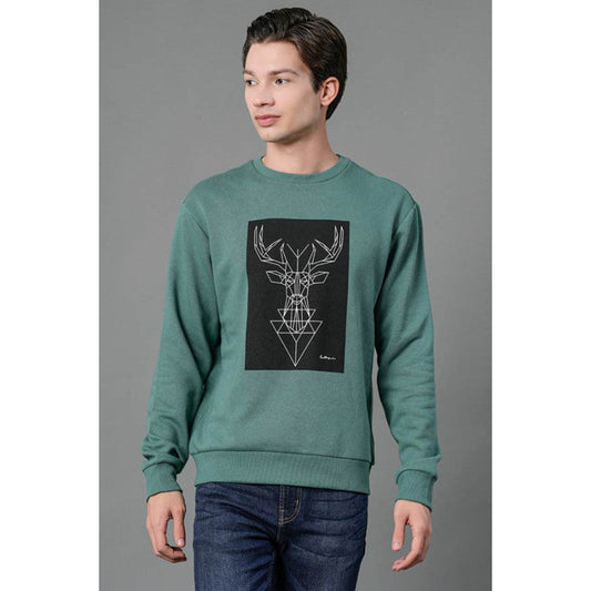 Red Tape Men's Slate Green Graphic Print Sweatshirt