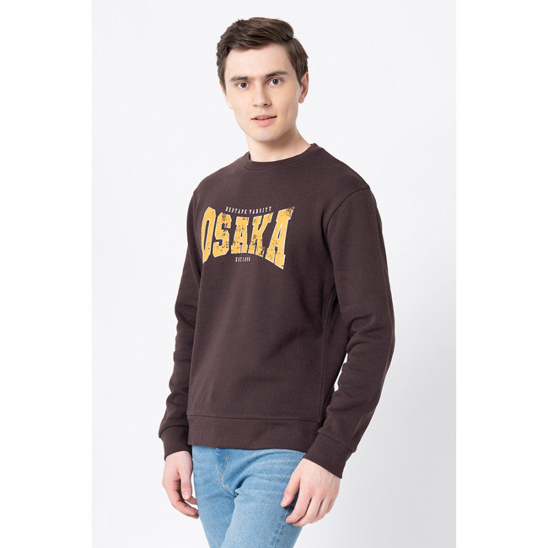 Red Tape Men's Brown Graphic Print Sweatshirt