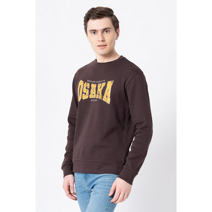 Red Tape Men's Brown Graphic Print Sweatshirt