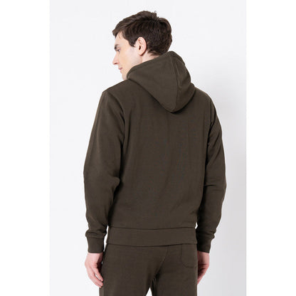 Red Tape Men's Dark Olive Solid Hoodie