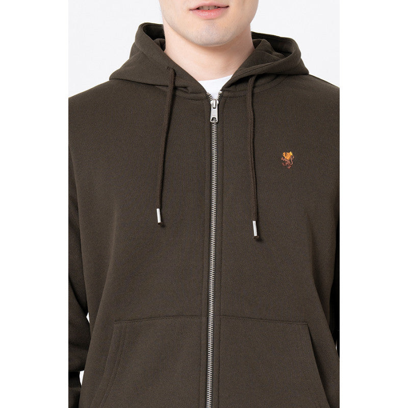 Red Tape Men's Dark Olive Solid Hoodie