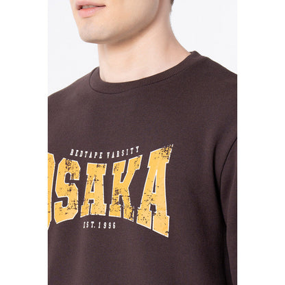 Red Tape Men's Brown Graphic Print Sweatshirt