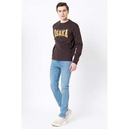 Red Tape Men's Brown Graphic Print Sweatshirt