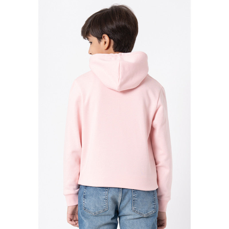 Red Tape Kids Unisex Light Pink Printed Hoodie