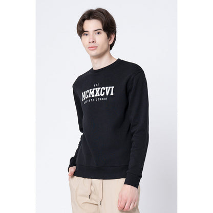 Red Tape Men's Black Printed Sweatshirt