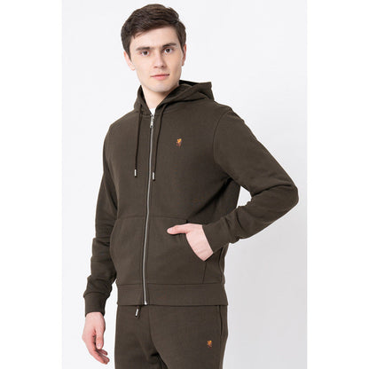Red Tape Men's Dark Olive Solid Hoodie
