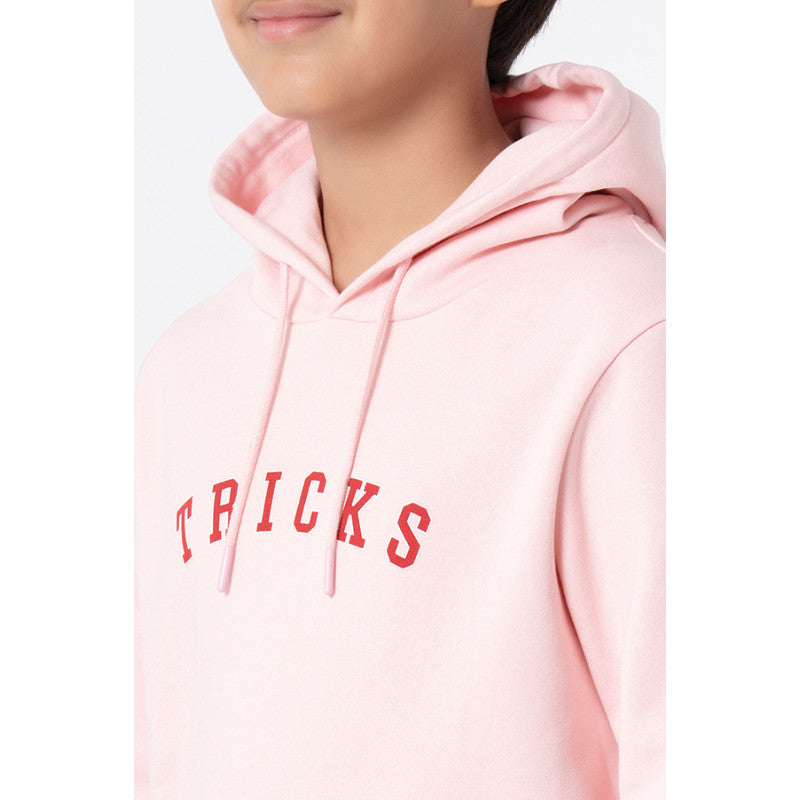 Red Tape Kids Unisex Light Pink Printed Hoodie