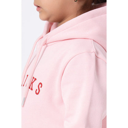Red Tape Kids Unisex Light Pink Printed Hoodie