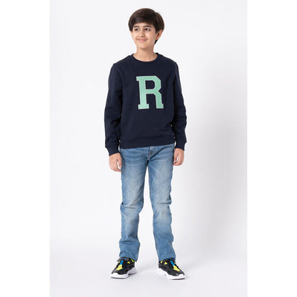 Red Tape Kids Unisex Navy Printed Sweatshirt