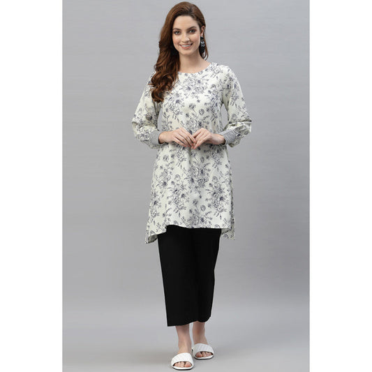 MODE by RedTape Women's Navy Printed Tunic