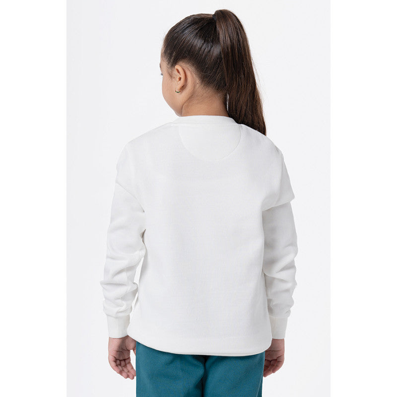 RedTape Kids Unisex Off White Graphic Print Sweatshirt