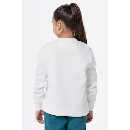 RedTape Kids Unisex Off White Graphic Print Sweatshirt