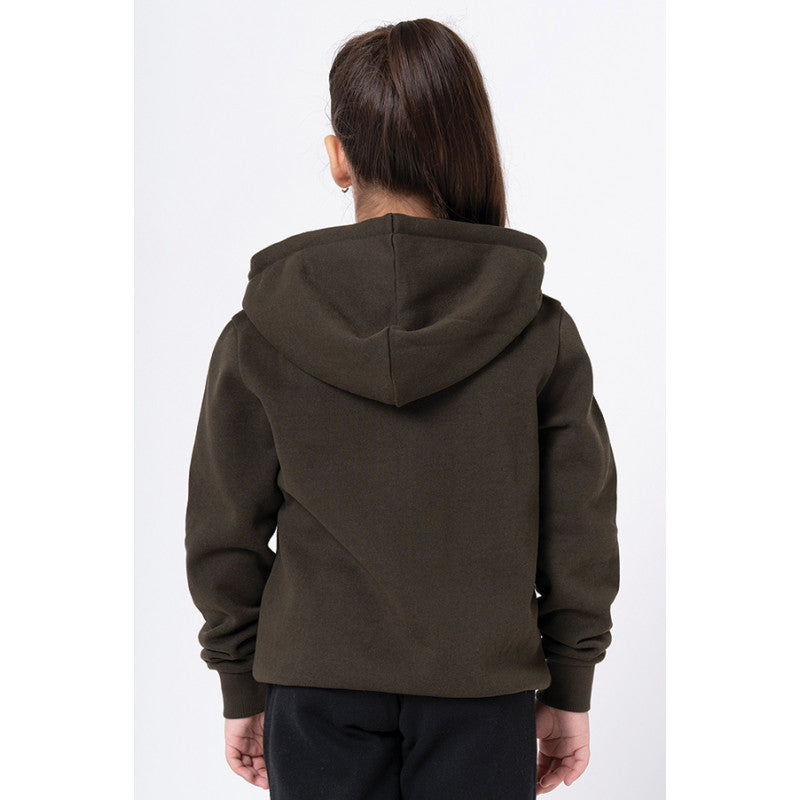 RedTape Kids Unisex Dark Olive Solid Hoodie