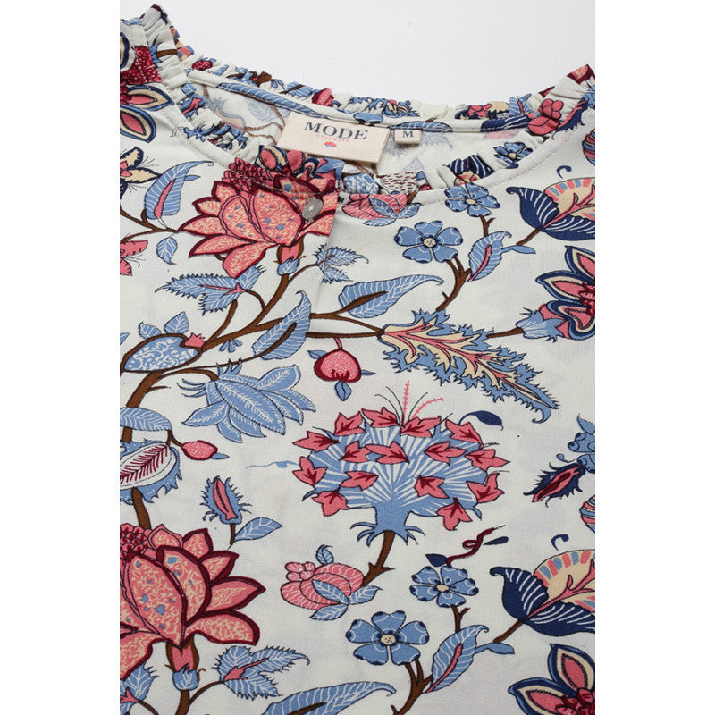 MODE by RedTape Women's Red Floral Print Tunic