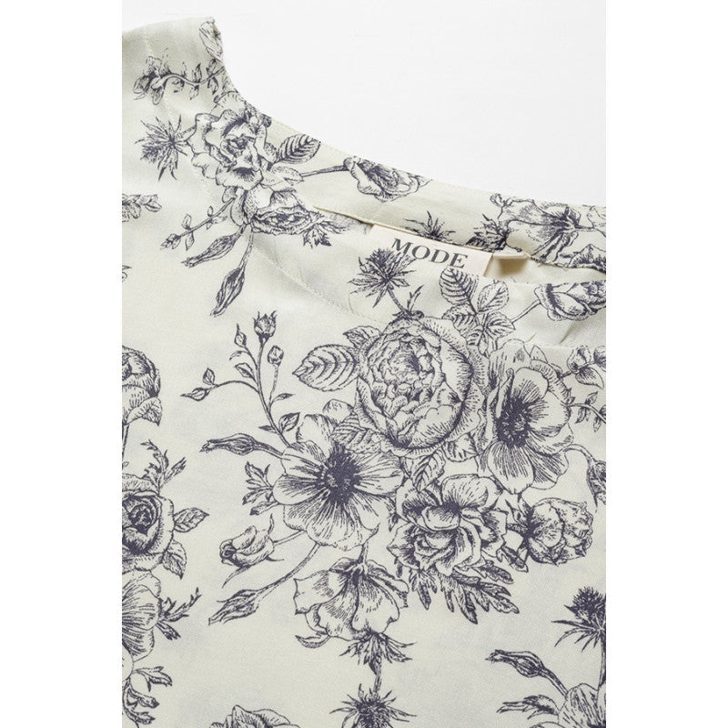 MODE by RedTape Women's Navy Printed Tunic