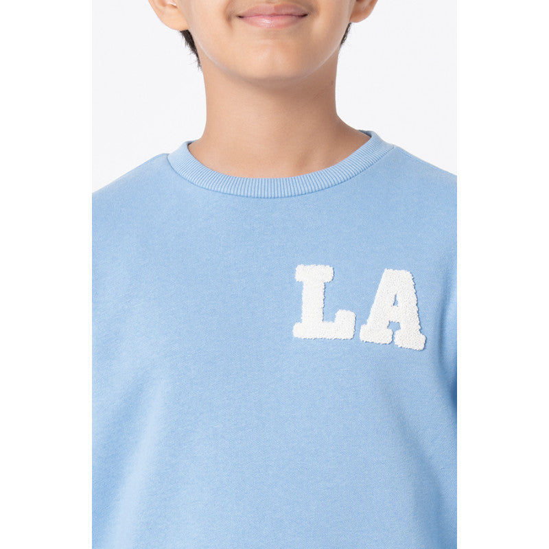 Red Tape Kids Unisex Slate Blue Embroidered Sweatshirt