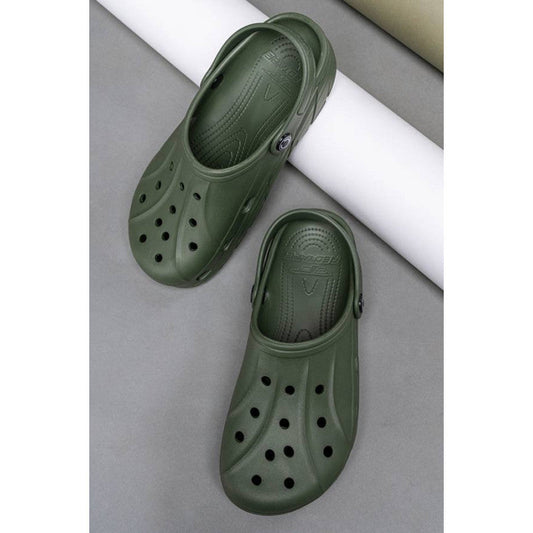 RedTape Men Olive Clogs