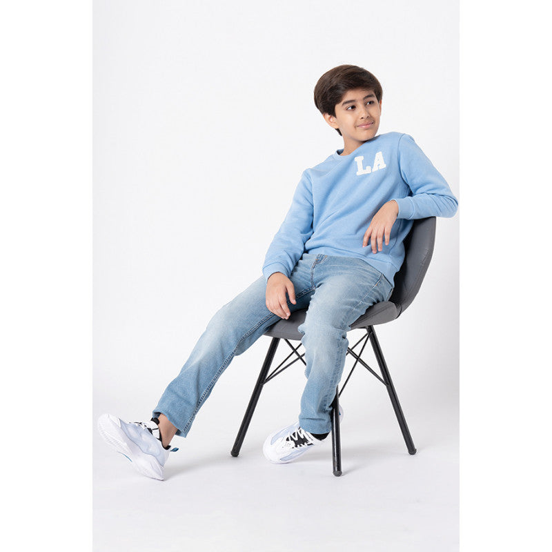 Red Tape Kids Unisex Slate Blue Embroidered Sweatshirt